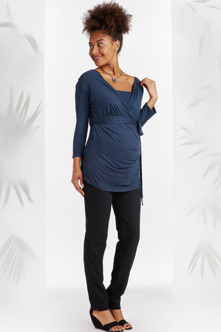 Blouse Solange Bleu Nuit-Haut manches longues-Tale Me
