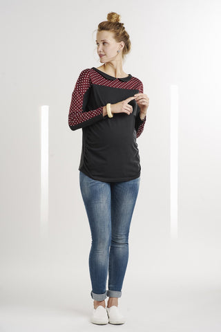 Col Claudine Wear a Story Burgundy-Haut manches longues-Tale Me