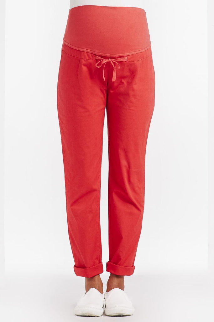 Pantalon Rouge Ceinture Brodée-Pantalon-Tale Me