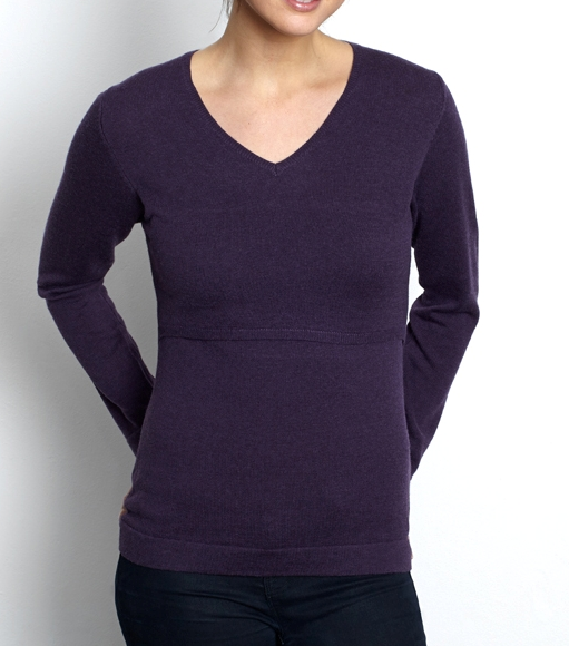 Pull Col V Pourpre-Pull-Tale Me
