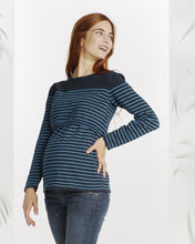 Pull Grossesse et Allaitement Rayé noir/bleu-Pull-Tale Me