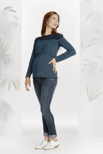 Pull Grossesse et Allaitement Rayé noir/bleu-Pull-Tale Me