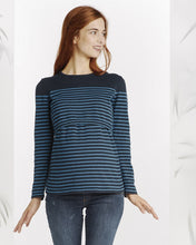 Pull Grossesse et Allaitement Rayé noir/bleu-Pull-Tale Me
