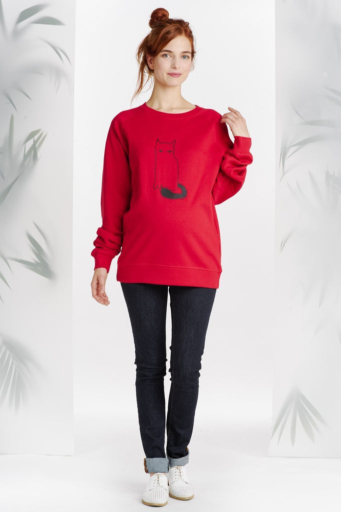 Pull Sérigraphié Grand Chat Rouge-Pull-Tale Me
