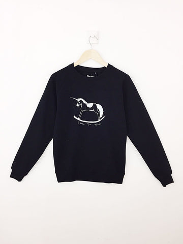 Pull Sérigraphié Licorne Noir-Pull-Tale Me