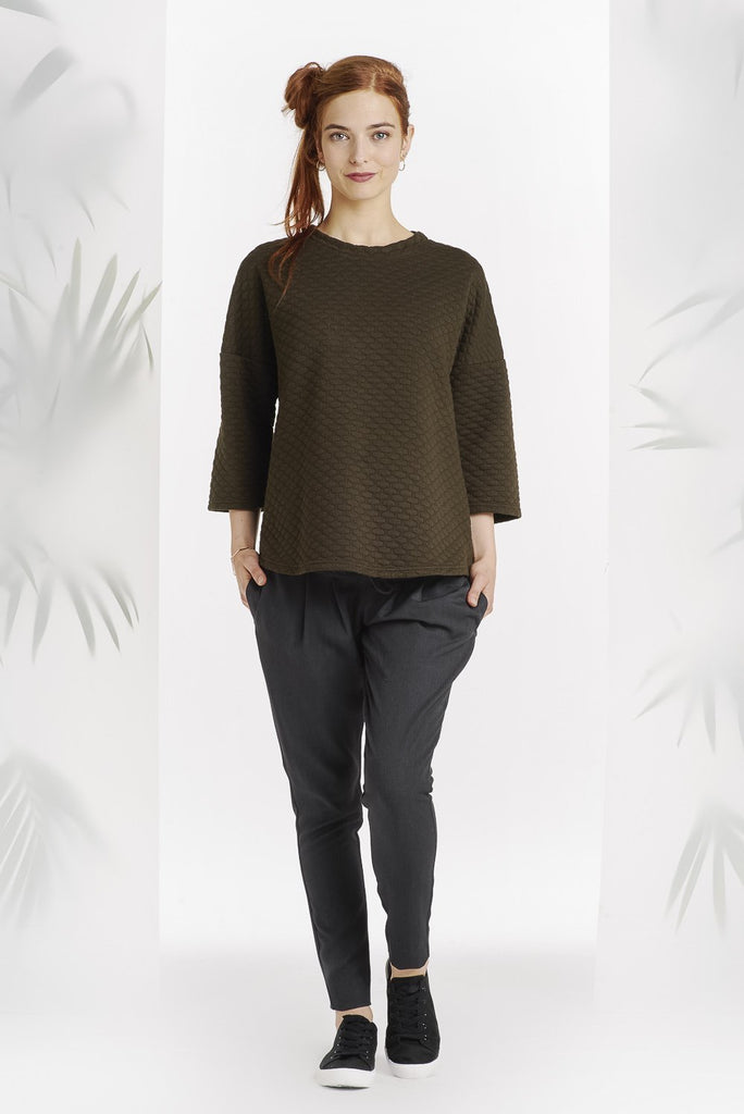 Pull structuré olive-Pull-Tale Me