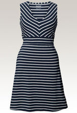 Robe D'Allaitement Bleu Nuit À Rayures Blanches-Robe-Tale Me
