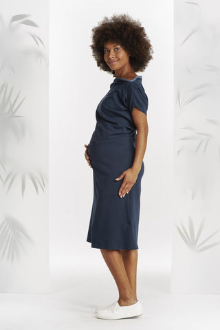 Robe Klainod Bleu Foncé avec Liseré Gris-Robe-Tale Me