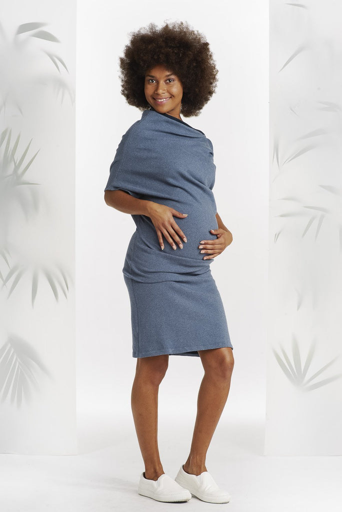 Robe Klainod Bleue avec Liseré Bleu Foncé-Robe-Tale Me