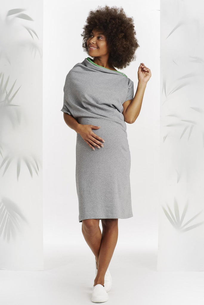 Robe Klainod Grise avec Liseré Vert-Robe-Tale Me