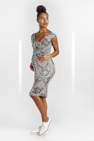 Robe Lois Impression Turquoise-Robe-Tale Me