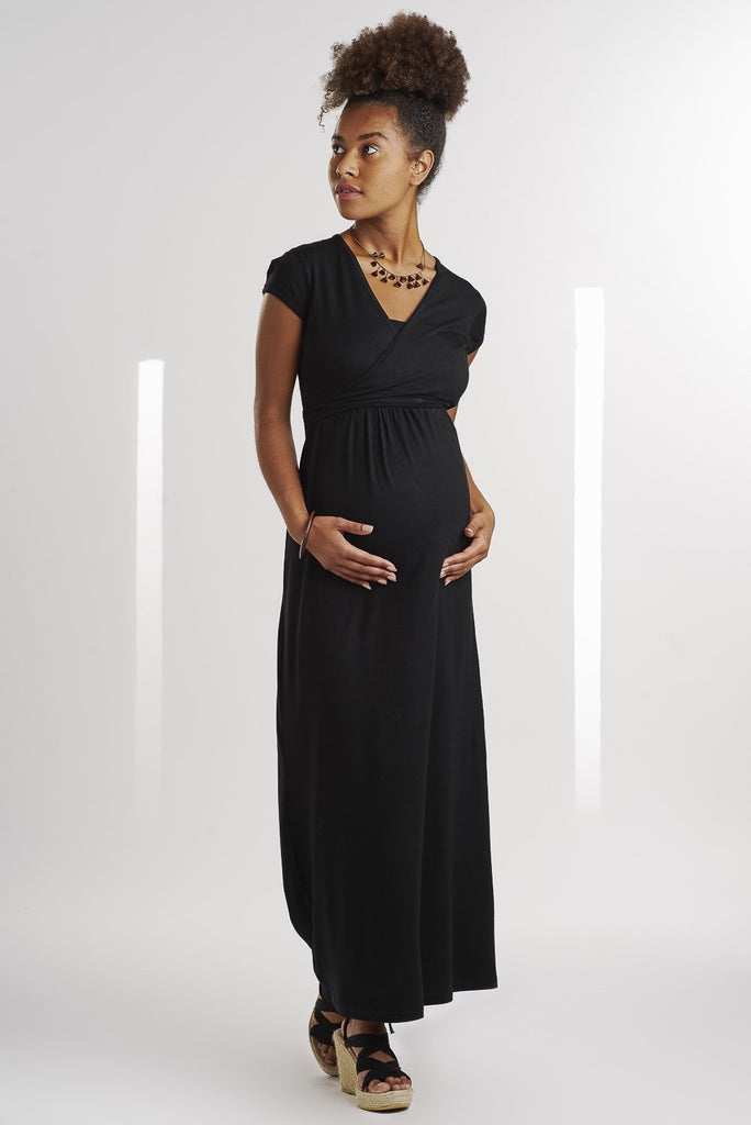 Robe Longue Noire Cache-Coeur-Robe-Tale Me