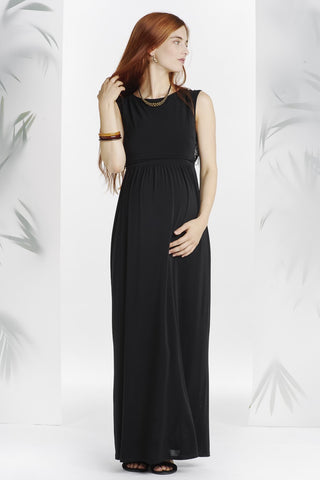 Robe Longue Noire Dos Franges-Robe-Tale Me