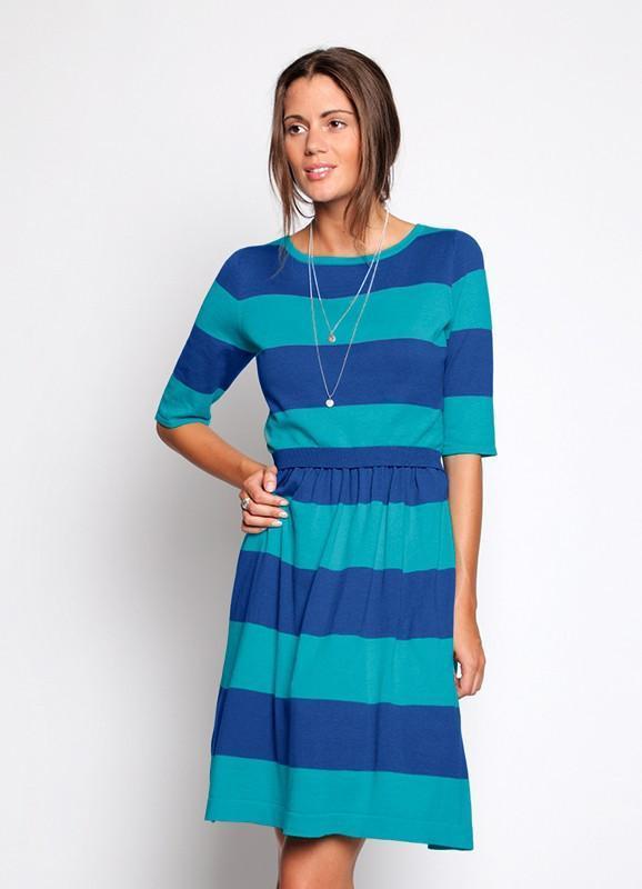 Robe Rayée Bleue d'Allaitement et Grossesse-Robe-Tale Me
