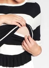 Robe Rayée Noir et Blanc d'Allaitement et Grossesse-Robe-Tale Me