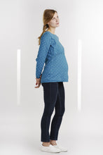Sweat Grossesse et Allaitement Bleu à Pois-Haut manches longues-Tale Me