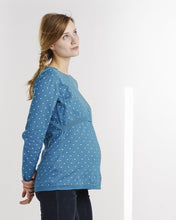 Sweat Grossesse et Allaitement Bleu à Pois-Haut manches longues-Tale Me