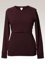 Sweat Grossesse et Allaitement Rouge Burgundy-Haut manches longues-Tale Me