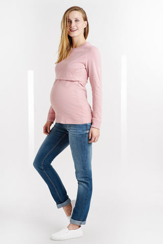 Sweat Grossesse et Allaitement Vieux Rose-Haut manches longues-Tale Me