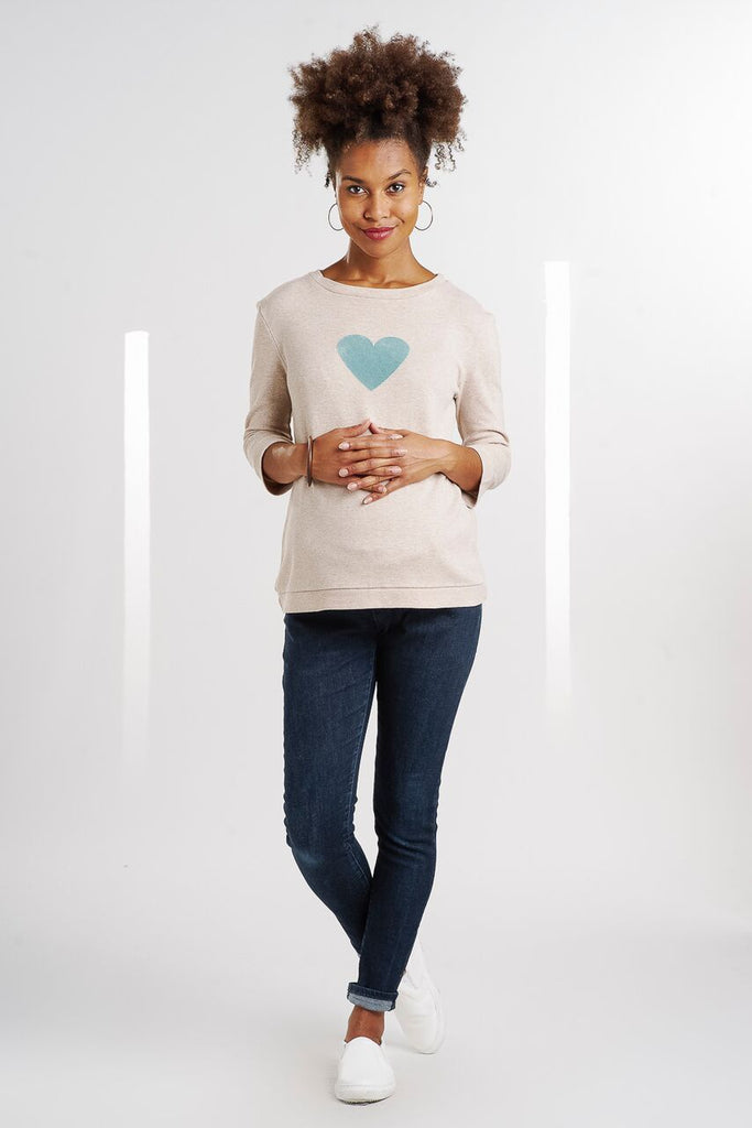 Sweat Velour Coeur Bleu-Haut manches longues-Tale Me