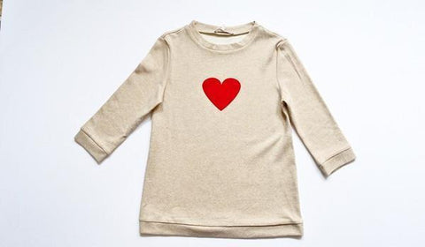 Sweat Velour Coeur Rouge-Haut manches longues-Tale Me