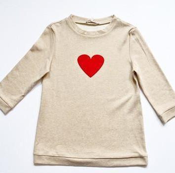 Sweat Velour Coeur Rouge-Haut manches longues-Tale Me