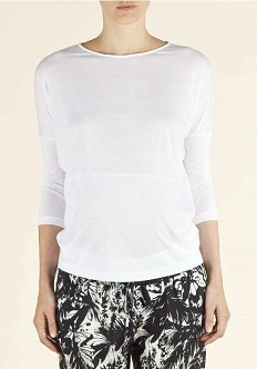 T-shirt Blanc Manches 3/4-Haut manches longues-Tale Me