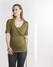 T-shirt Grossesse et Allaitement Kaki-Haut manches courtes-Tale Me