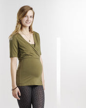 T-shirt Grossesse et Allaitement Kaki-Haut manches courtes-Tale Me