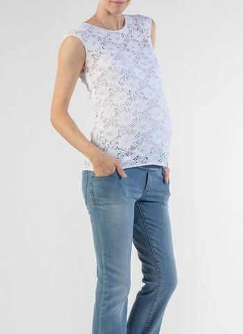 Top Blanc Pizzo-Haut manches courtes-Tale Me