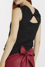 Top Noir Dentelle-Haut manches courtes-Tale Me