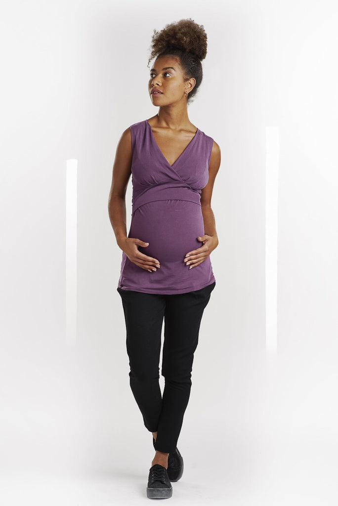 Top Sophia Sans Manches Violet-Haut manches courtes-Tale Me