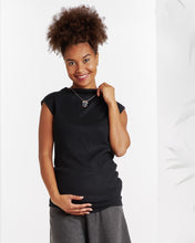 Tunique maille Noire-Haut manches courtes-Tale Me